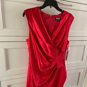 Red dress with side detail Size 12